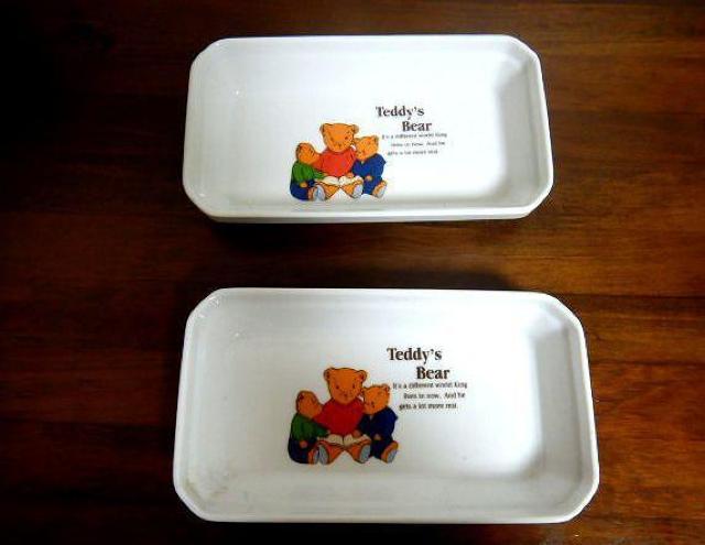 ◆テディベア teddy's bear トレー 食器 2枚セット 中古品 < インテリア/ライフ  ◆テディベア teddy's bear トレー 食器 2枚セット 中古品  < インテリア/ライフの