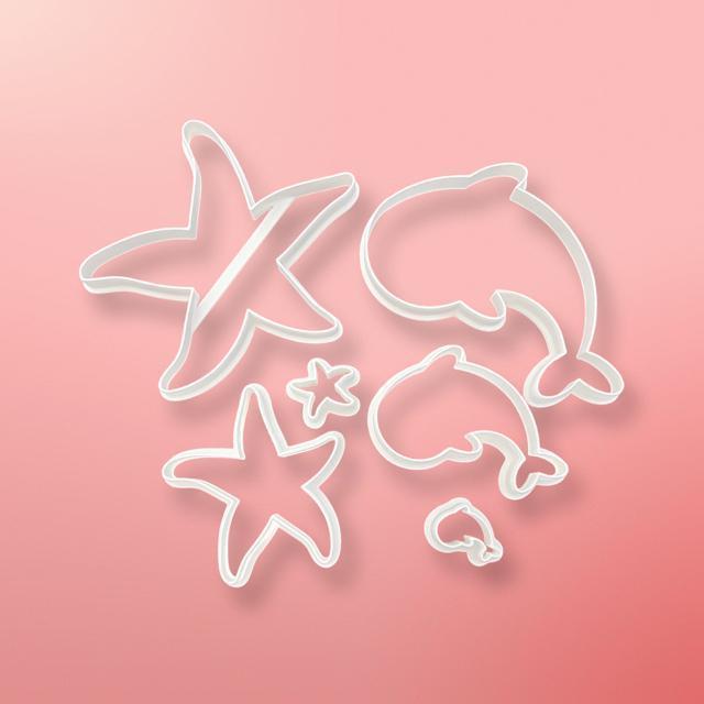 ヒトデとクジラの形 クッキー型 6個セット 抜き型 粘土型 お菓子作り海星イルカ < インテリア/ライフ ヒトデとクジラの形 クッキー型 6個セット 抜き型 粘土型 お菓子作り海星イルカ < インテリア/ライフの