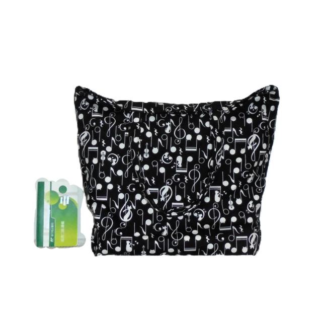 【L】【くったりタイプ】◆音符と猫×黒地◆エコバッグ サブバッグ音符柄トートバッグ 音楽デザイン < 女性ファッション 【L】【くったりタイプ】◆音符と猫×黒地◆エコバッグ サブバッグ音符柄トートバッグ 音楽デザイン < 女性ファッションの