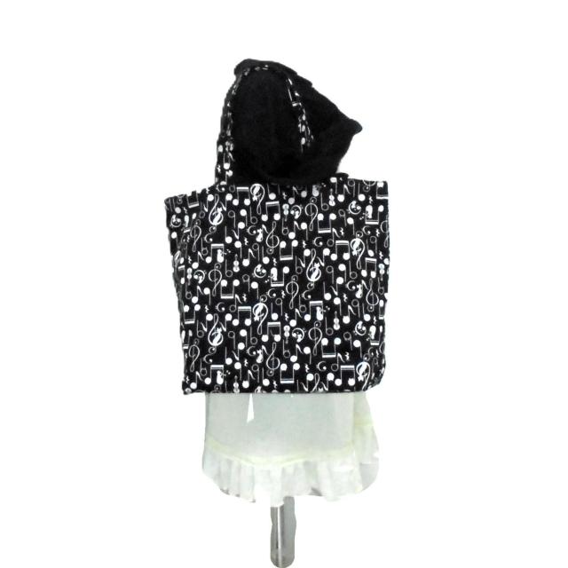 【L】【くったりタイプ】◆音符と猫×黒地◆エコバッグ サブバッグ音符柄トートバッグ 音楽デザイン < 女性ファッション 【L】【くったりタイプ】◆音符と猫×黒地◆エコバッグ サブバッグ音符柄トートバッグ 音楽デザイン < 女性ファッションの