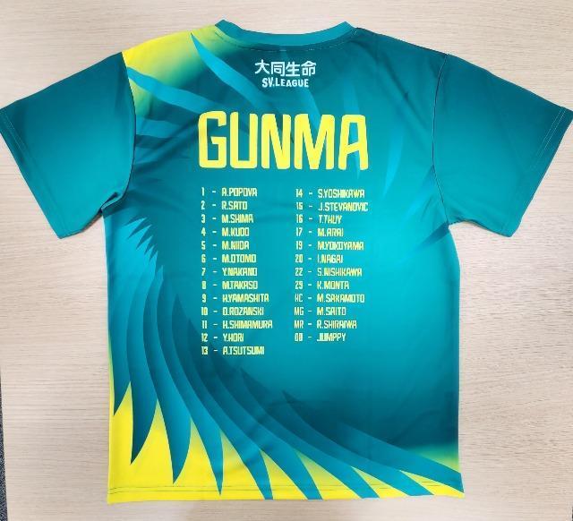 群馬グリーンウイングス サイン入り応援Tシャツ 群馬グリーンウイングス 所属選手の直筆サイン入りTシャツ（未着用