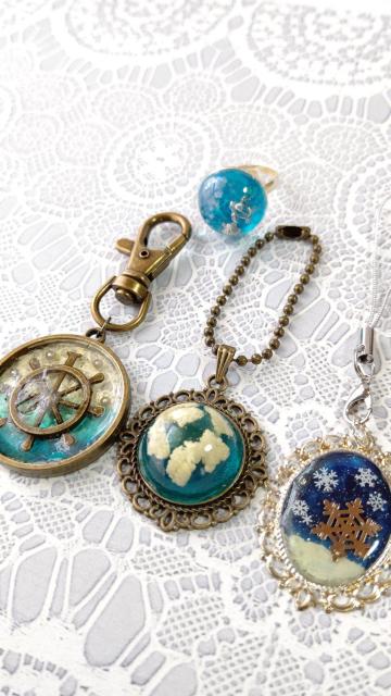 レジンのキーホルダーとストラップとリングのセット  ハンドメイド < 女性ファッション  レジンのキーホルダーとストラップとリングのセット  ハンドメイド < 女性ファッションの