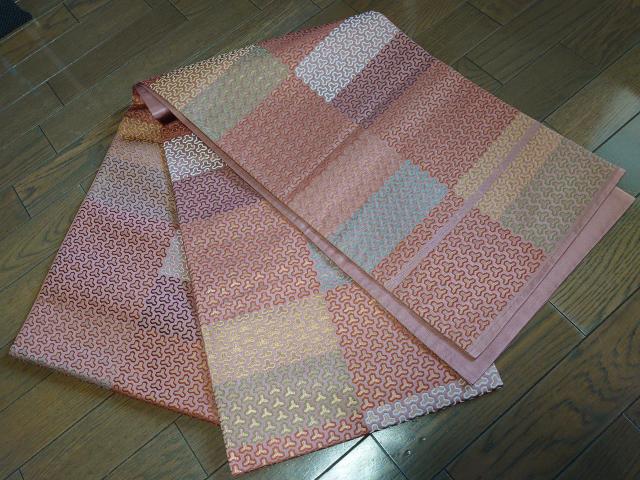 USED、袋帯、六通、退紅色柄 < 女性ファッション  USED、袋帯、六通、退紅色柄  < 女性ファッションの