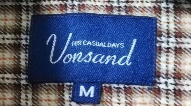 【vonsand】 長袖 チェック柄シャツ M < 男性ファッション  【vonsand】 長袖 チェック柄シャツ M < 男性ファッションの