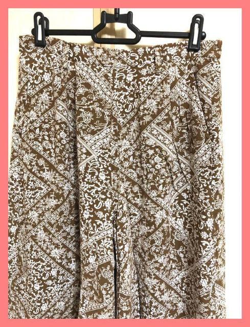 ☆サラサラ涼感レーヨン100%☆美品☆ボタニカル柄イージーフレアワイドパンツLベージュ < 女性ファッション ☆サラサラ涼感レーヨン100%☆美品☆ボタニカル柄イージーフレアワイドパンツLベージュ < 女性ファッションの