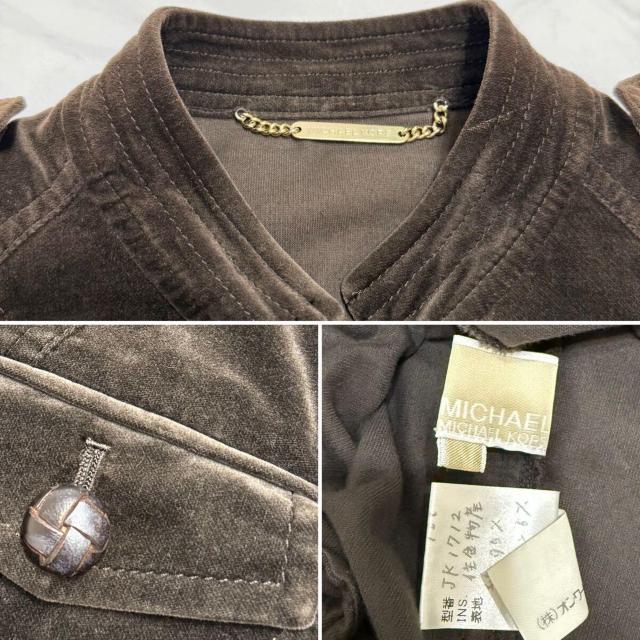 マイケルコースMICHAEL KORSベロアジャケット茶S < 女性ファッション  マイケルコースMICHAEL KORSベロアジャケット茶S < 女性ファッションの