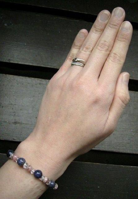 サファイアxインカローズxカット水晶ブレスレット < 女性アクセサリー/時計 サファイアxインカローズxカット水晶ブレスレット < 女性アクセサリー/時計の