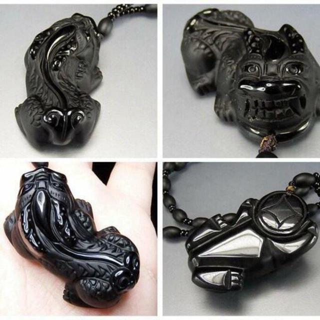 迫力蓄財運天然石3Aオブシディアンデカヒキュウ彫りネックレス < 男性アクセサリー/時計  迫力蓄財運天然石3Aオブシディアンデカヒキュウ彫りネックレス < 男性アクセサリー/時計の