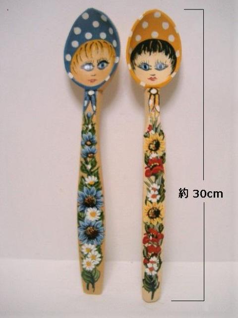 ◎民芸品・工芸品★木彫り/長柄イラストスプーン < ホビー  ◎民芸品・工芸品★木彫り/長柄イラストスプーン < ホビーの