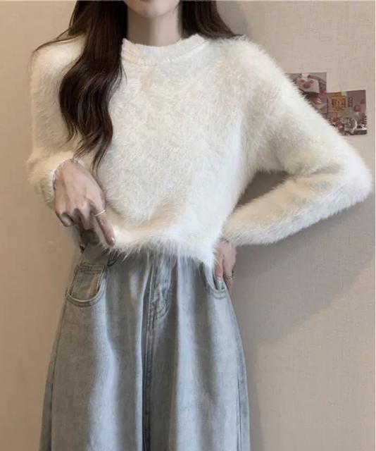 送料無料 新品 ショート丈シャギーニットレディース韓国風 < 女性ファッション  送料無料 新品 ショート丈シャギーニットレディース韓国風 < 女性ファッションの