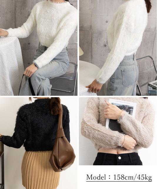 送料無料 新品 ショート丈シャギーニットレディース韓国風 < 女性ファッション  送料無料 新品 ショート丈シャギーニットレディース韓国風 < 女性ファッションの