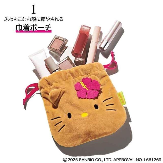 日焼けハローキティ巾着&フェイス形ミラー/sweet2025年9月号増刊付録 < おもちゃ  日焼けハローキティ巾着&フェイス形ミラー/sweet2025年9月号増刊付録 < おもちゃの