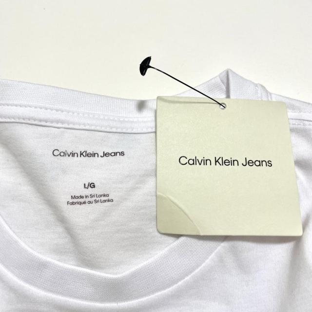 カルバンクラインジーンズ Tシャツ L 半袖 プリント コットン 白 ホワイト < 男性ファッション カルバンクラインジーンズ Tシャツ L 半袖 プリント コットン 白 ホワイト < 男性ファッションの