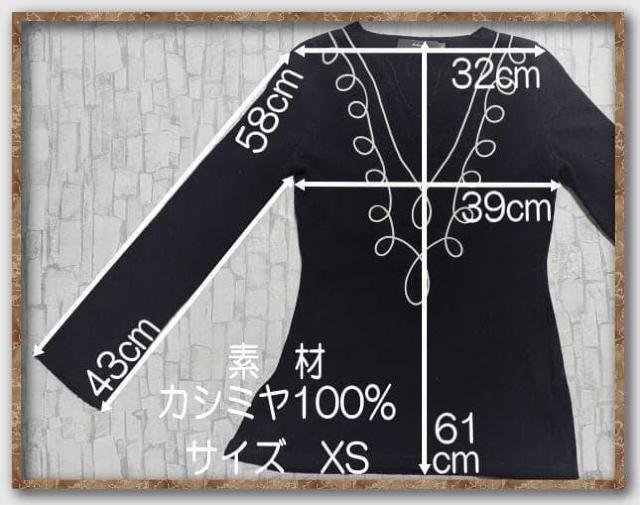 カルソン カシミヤ100%刺繍入りVネックニット 濃紺 < 女性ファッション カルソン カシミヤ100%刺繍入りVネックニット 濃紺 < 女性ファッションの