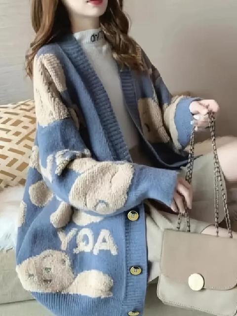 超お買い得3390円★ミドル丈ニットカーディガン ロングスリーブプルオーバージャケット USAサイズM(日本サイズXL相当)青 < 女性ファッション 超お買い得3390円★ミドル丈ニットカーディガン ロングスリーブプルオーバージャケット USAサイズM(日本サイズXL相当)青 < 女性ファッションの