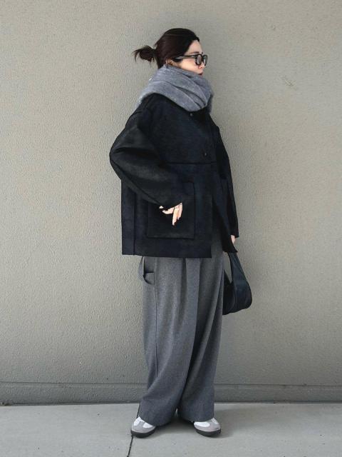 NINA RICCIマフラー★カシミヤ100%のライトグレーマフラー < ブランド NINA RICCIマフラー★カシミヤ100%のライトグレーマフラー < ブランドの