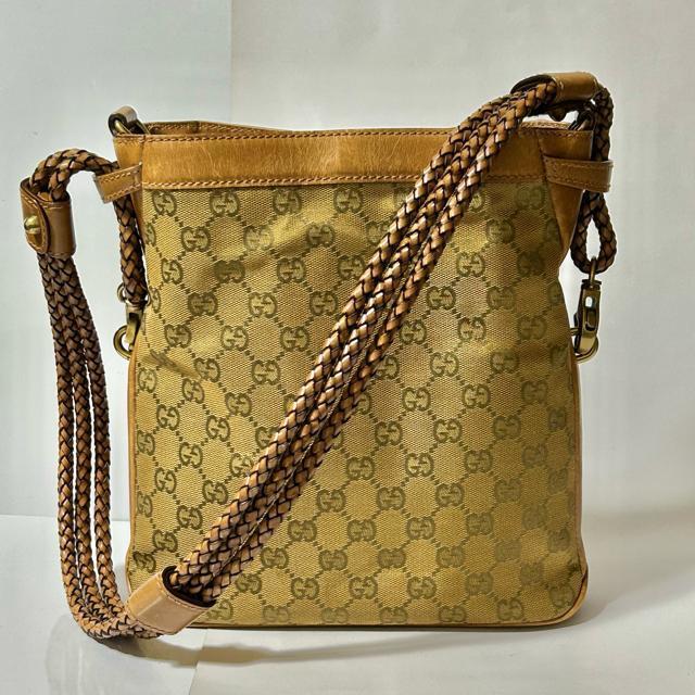 GUCCI GGキャンバス 109106 002058 ショルダーバッグ 編み込みレザー ショルダーバッグ ワンショルダー 巾着 < ブランド GUCCI GGキャンバス 109106 002058 ショルダーバッグ 編み込みレザー ショルダーバッグ ワンショルダー 巾着 < ブランドの