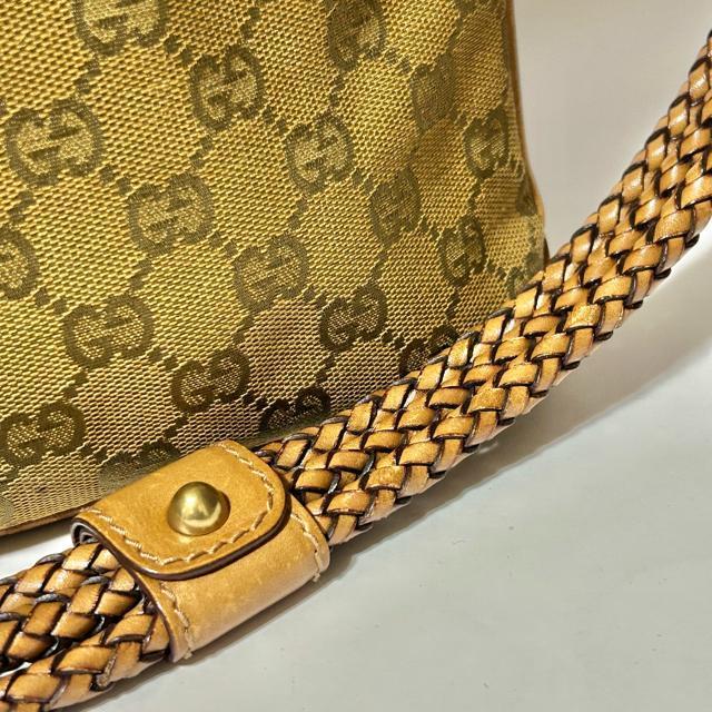 GUCCI GGキャンバス 109106 002058 ショルダーバッグ 編み込みレザー ショルダーバッグ ワンショルダー 巾着 < ブランド GUCCI GGキャンバス 109106 002058 ショルダーバッグ 編み込みレザー ショルダーバッグ ワンショルダー 巾着 < ブランドの
