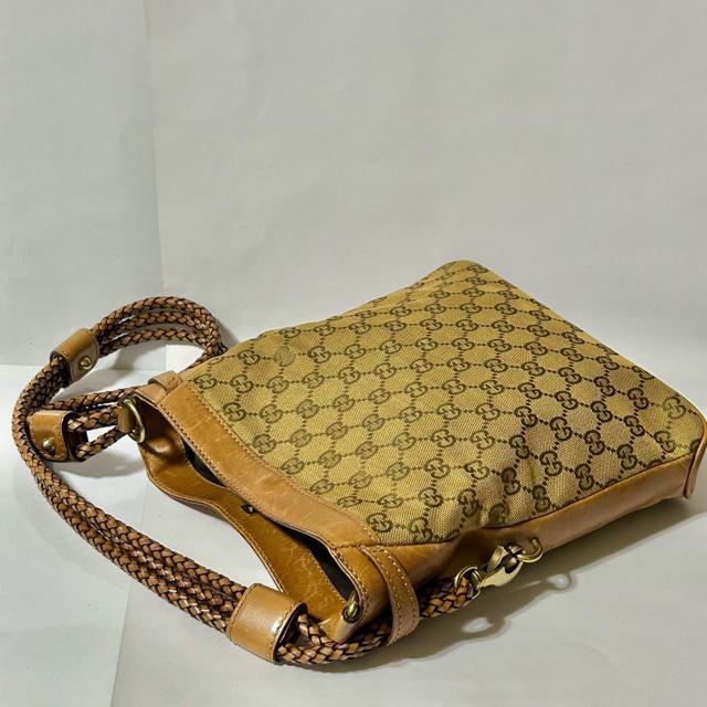 GUCCI GGキャンバス 109106 002058 ショルダーバッグ 編み込みレザー ショルダーバッグ ワンショルダー 巾着 < ブランド GUCCI GGキャンバス 109106 002058 ショルダーバッグ 編み込みレザー ショルダーバッグ ワンショルダー 巾着 < ブランドの