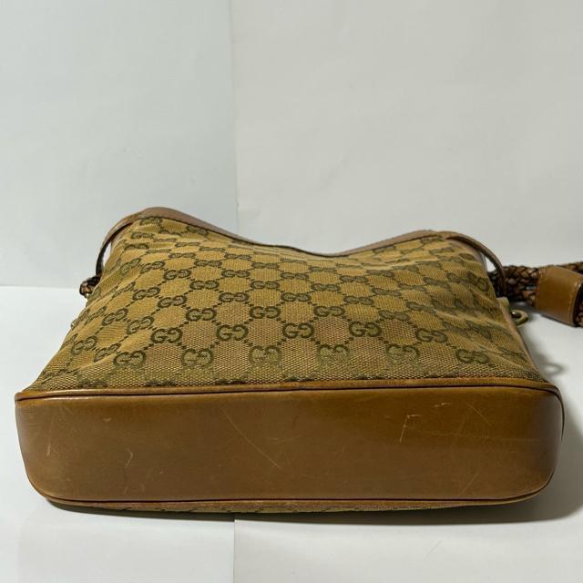 GUCCI GGキャンバス 109106 002058 ショルダーバッグ 編み込みレザー ショルダーバッグ ワンショルダー 巾着 < ブランド GUCCI GGキャンバス 109106 002058 ショルダーバッグ 編み込みレザー ショルダーバッグ ワンショルダー 巾着 < ブランドの