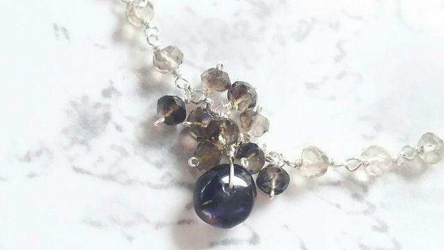 *スモーキークォーツとアイオライトのブレス*SF 18043 < 女性アクセサリー/時計 *スモーキークォーツとアイオライトのブレス*SF 18043 < 女性アクセサリー/時計の