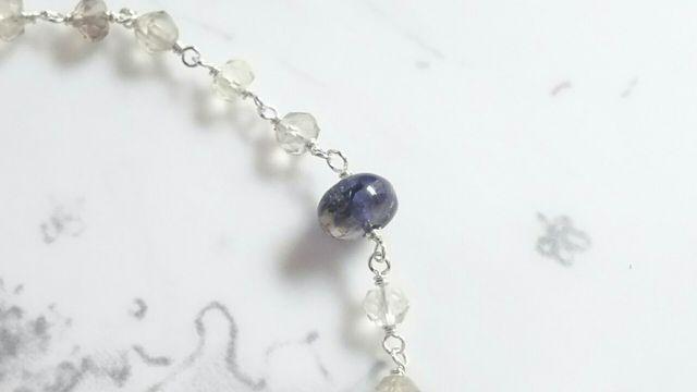 *スモーキークォーツとアイオライトのブレス*SF 18043 < 女性アクセサリー/時計 *スモーキークォーツとアイオライトのブレス*SF 18043 < 女性アクセサリー/時計の