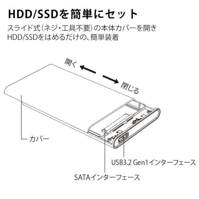 2.5C` HDD SSD OtP[X USB3.0NAP[XSATA@USB3.0n[hfBXN 5Gbpsf[^]