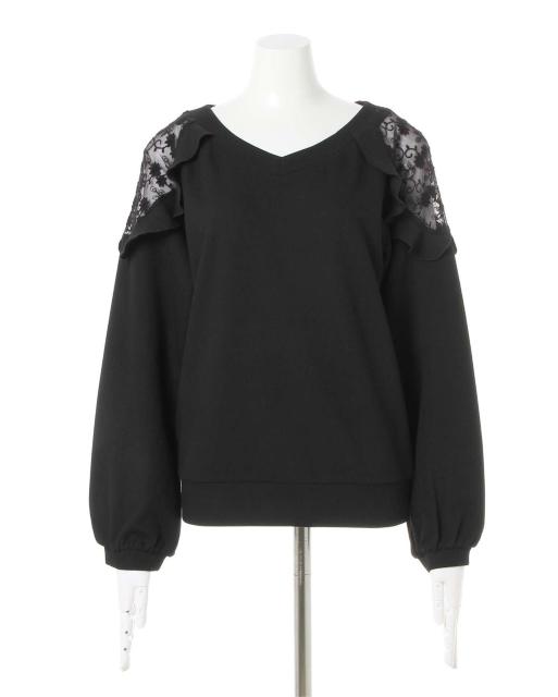 新品☆イング*肩レースフリル付きトップス(クロ) < ブランド  新品☆イング*肩レースフリル付きトップス(クロ) < ブランドの