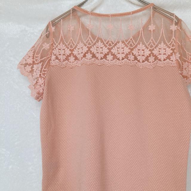 CECIL McBEE デコルテ チュールレース ラグラン 半袖 トップス M N2m < ブランド CECIL McBEE デコルテ チュールレース ラグラン 半袖 トップス M N2m < ブランドの