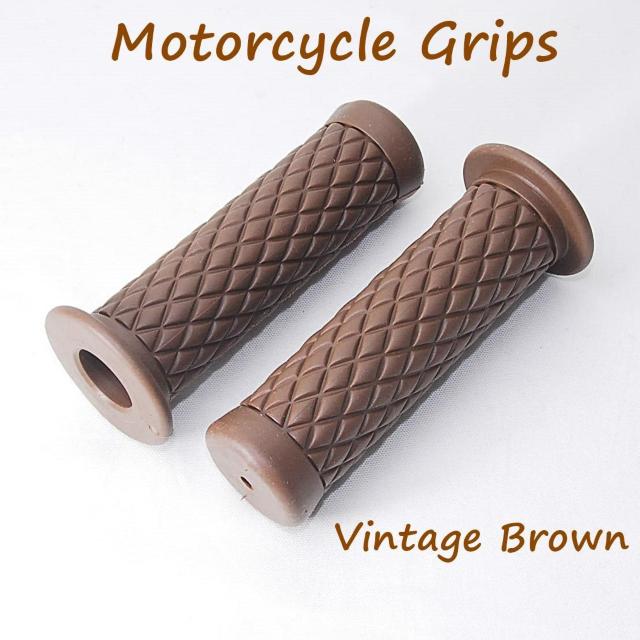 ダイヤ柄 ラバーハンドルグリップ ヴィンテージブラウン 非貫通式 22.2径用 汎用 バイク ラバーグリップ ハンドル グリップ < 自動車/バイク ダイヤ柄 ラバーハンドルグリップ ヴィンテージブラウン 非貫通式 22.2径用 汎用 バイク ラバーグリップ ハンドル グリップ < 自動車/バイク