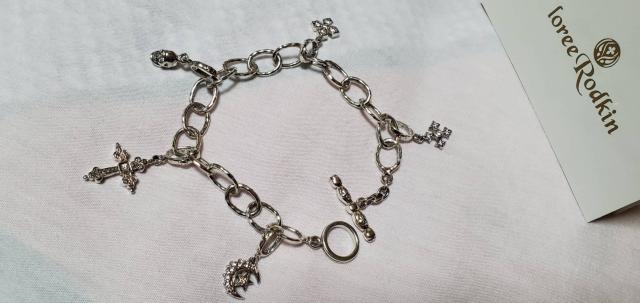 正規 ローリーロドキン mixアイコンチャームブレスレット SV クレセントムーン ゴシッククロス スカル 保証書有 < ブランド 正規 ローリーロドキン mixアイコンチャームブレスレット SV クレセントムーン ゴシッククロス スカル 保証書有 < ブランドの