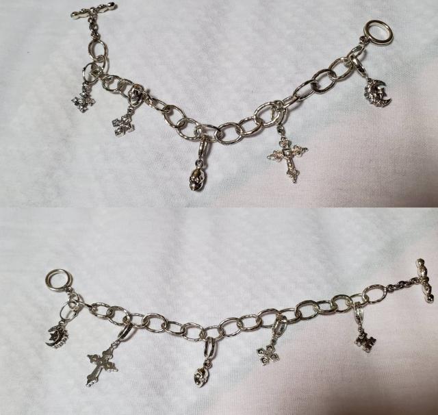 正規 ローリーロドキン mixアイコンチャームブレスレット SV クレセントムーン ゴシッククロス スカル 保証書有 < ブランド 正規 ローリーロドキン mixアイコンチャームブレスレット SV クレセントムーン ゴシッククロス スカル 保証書有 < ブランドの