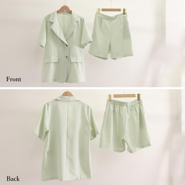送料無料 新品 半袖ジャケット ショートパンツ セット夏 < 女性ファッション  送料無料 新品 半袖ジャケット ショートパンツ セット夏 < 女性ファッションの