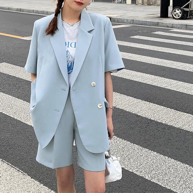 送料無料 新品 半袖ジャケット ショートパンツ セット夏 < 女性ファッション  送料無料 新品 半袖ジャケット ショートパンツ セット夏 < 女性ファッションの