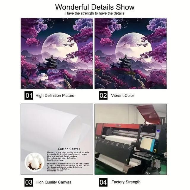 爆ヤス価格790円★モダンな抽象山水油絵、紫色の背景、月、木、ポスター、ヴィンテージインク、アートプリント50cm×〜100cm  < インテリア/ライフ  爆ヤス価格790円★モダンな抽象山水油絵、紫色の背景、月、木、ポスター、ヴィンテージインク、アートプリント50cm×〜100cm  < インテリア/ライフの