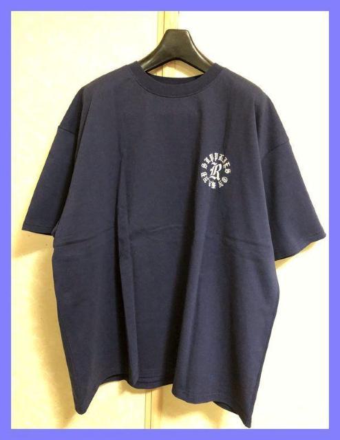 ☆モノマート☆ビッグワッペンロゴオーバーサイズユニセックスTシャツ紺L☆ < 男性ファッション  ☆モノマート☆ビッグワッペンロゴオーバーサイズユニセックスTシャツ紺L☆ < 男性ファッションの