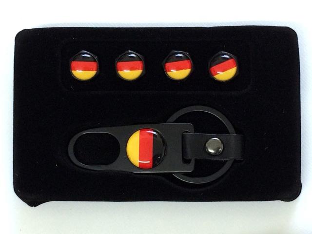 国旗柄 汎用 エアバルブ キャップ ドイツ キーホルダー付 < 自動車/バイク 国旗柄 汎用 エアバルブ キャップ ドイツ キーホルダー付 < 自動車/バイク