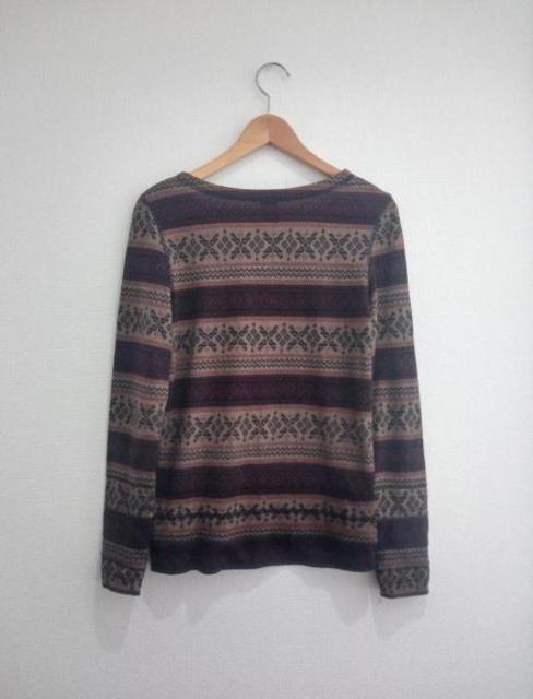 レトロ クラシック柄 長袖 ニット セーター < 女性ファッション  レトロ クラシック柄 長袖 ニット セーター < 女性ファッションの