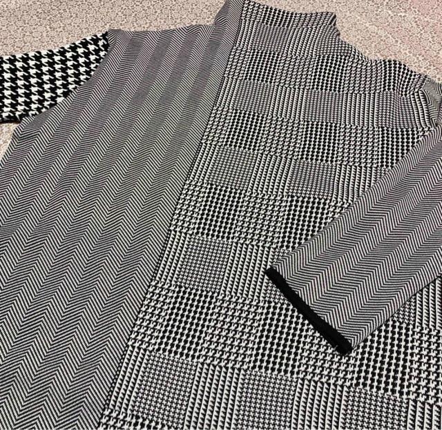 ニット セーター 千鳥柄切り替え チェック柄 ロングワンピース 大きいサイズ < 女性ファッション ニット セーター 千鳥柄切り替え チェック柄 ロングワンピース 大きいサイズ < 女性ファッションの