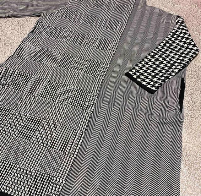 ニット セーター 千鳥柄切り替え チェック柄 ロングワンピース 大きいサイズ < 女性ファッション ニット セーター 千鳥柄切り替え チェック柄 ロングワンピース 大きいサイズ < 女性ファッションの