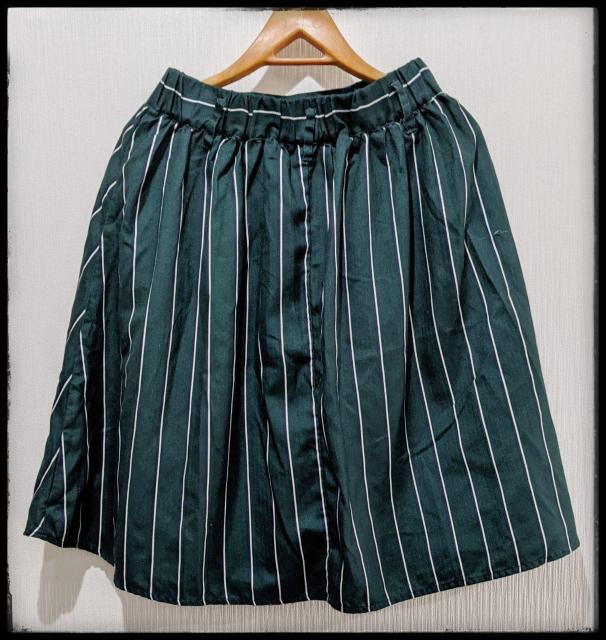 ★E hyphen world gallery★イーハイフンワールドギャラリー★ひざ丈スカート★スカート★緑★ストライプ柄★F★ < ブランド ★E hyphen world gallery★イーハイフンワールドギャラリー★ひざ丈スカート★スカート★緑★ストライプ柄★F★ < ブランドの