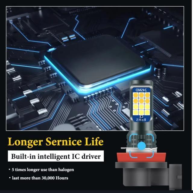 H8/H11/H16pLEDou6000K/3000KQFؑ 邢1800lm LED3030LEDCg  /oCN