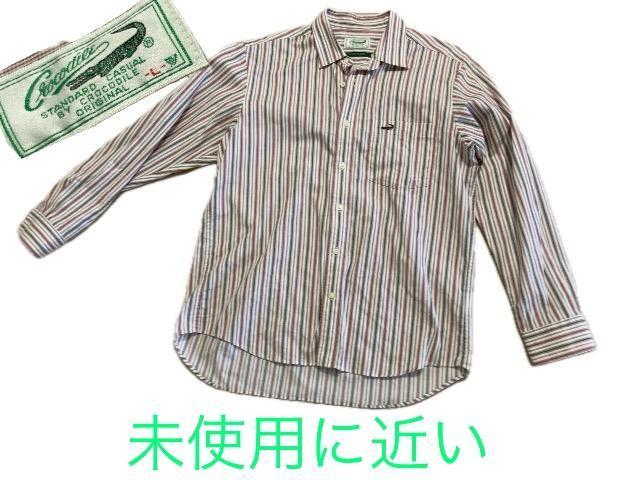 特価未使用に近クロコダイルcrocodileシャツ長袖高級シャツポケット付き刺繍ロゴ縦縞オフィス大人気高級ブランド大活躍素敵重宝 < ブランド 特価未使用に近クロコダイルcrocodileシャツ長袖高級シャツポケット付き刺繍ロゴ縦縞オフィス大人気高級ブランド大活躍素敵重宝 < ブランドの