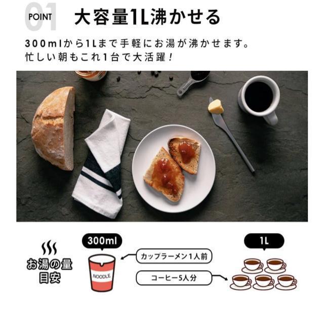 �R���p�N�g�d�C�P�g�� KTK-300-G �O���[ 1.0L �� �Ɠd/AV�� 