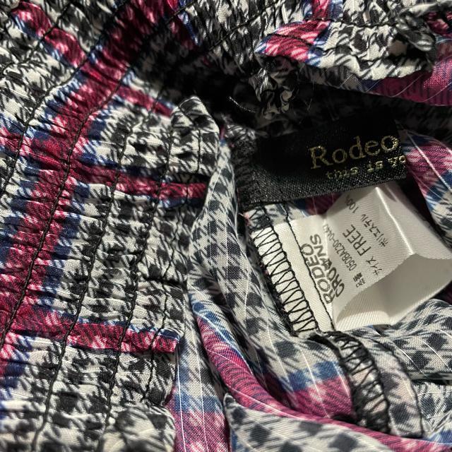 Rodeo Crowns チェック柄 シフォン パフスリーブ 長袖 ブラウス < ブランド Rodeo Crowns チェック柄 シフォン パフスリーブ 長袖 ブラウス < ブランドの