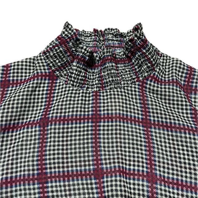 Rodeo Crowns チェック柄 シフォン パフスリーブ 長袖 ブラウス < ブランド Rodeo Crowns チェック柄 シフォン パフスリーブ 長袖 ブラウス < ブランドの