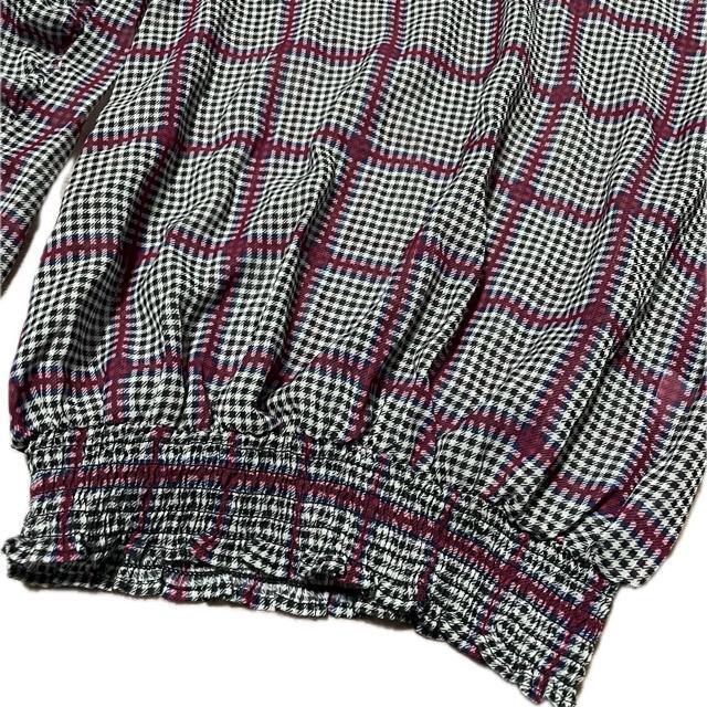 Rodeo Crowns チェック柄 シフォン パフスリーブ 長袖 ブラウス < ブランド Rodeo Crowns チェック柄 シフォン パフスリーブ 長袖 ブラウス < ブランドの