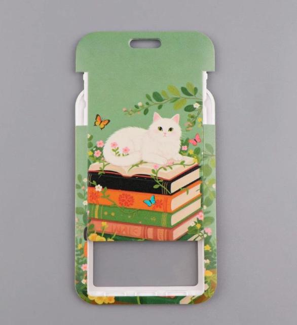 新品 白猫 IDカードホルダーケース付ネックストラップ < 女性ファッション 新品 白猫 IDカードホルダーケース付ネックストラップ < 女性ファッションの