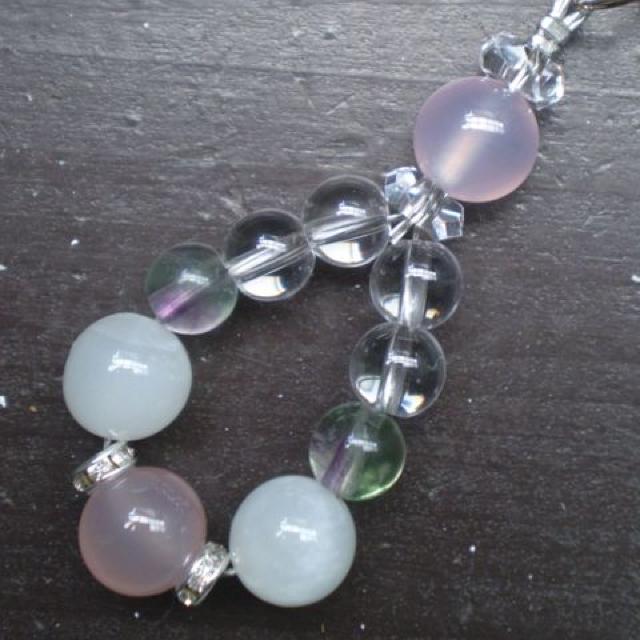 ピンクカルセドニーxムーンストーンxフローライトストラップ < 家電/AV ピンクカルセドニーxムーンストーンxフローライトストラップ < 家電/AVの