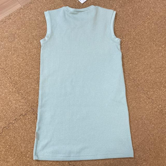 新品タグ付き140ノースリーブワンピース ミントカラー.19 < キッズ/ベビー  新品タグ付き140ノースリーブワンピース ミントカラー.19 < キッズ/ベビーの